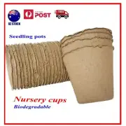 54pc Biodegradable Seedling Pot Seed Starting Cup Garden Nursery Pots 7cm round