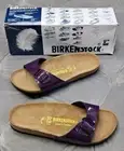 Birkenstock Madrid Purple Birko-Flor Buckle Strap Slides Sandals Womens Shoes 6