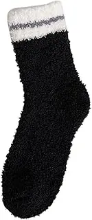 [Generic] Athletic Cut Color Matching Plush Insulation Coral Velvet Home Socks Carpet Socks Sleep Socks Woman Socks Adult