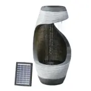 NNEDSZ Solar Fountain Water Feature Bird Bath Outdoor Garden Cascade 48CM Grey