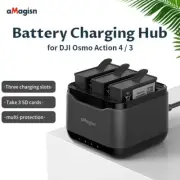 For DJI Osmo Action 4 / 3 Battery Charger 3- slot Charging Hub Travel Accessory