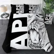 Howling Wolf Animal Gray Quilt Duvet Cover Set Doona Cover Soft Kids Double King