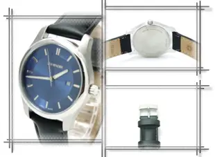 WENGER 威戈 # 01.1421.112 瑞士製 簡約時尚 水晶玻璃 女錶(藍面_皮帶)＊24-WATCH_金昌