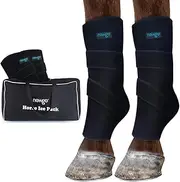 NEWGO Horse Ice Pack Reusable Horse Leg Wrap for Injury, Cooling Horse Knee Wrap Full Coverage Leg Ice Boot Cold Pack 2 Wrap with 4 Gel Packs for Knee, Legs, Boots, and Hooves