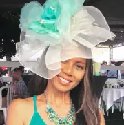Ascot Fascinator Bridal Hat Cream Aqua Blue Big Rose Flower Silk Kentucky Derby