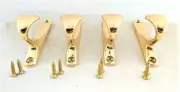 Wall Mount Hooks for Coat Rack ~ 4 Pack w/Screws ~ Matte Black - Gold Plated