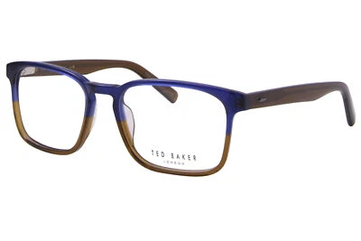 Ted Baker TMBIO003 NAV Eyeglasses Men's Navy/Brown Full Rim Oval Shape 53mm