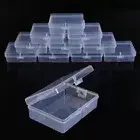 10Pcs Clear Storage Box Rectangle Plastic Earplugs Bead Jewelry Case Contai FF5S