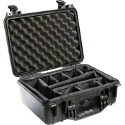 Pelican 1450 Case - Black with Padded Dividers