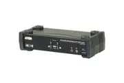 ATEN Desktop KVMP Switch 2 Port Single to Dual Display 4k DisplayPort MST w/ audio, Cables Included, 2x USB Port, Selection Via Front Panel