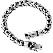 [BOSUGE] Personalized Bracelet， 925 Sterling Silver Dragon Link Chain Chunky Bracelet for Men