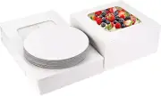 15 Sets Cake Boxes, 10X10X5 Inches Bakery Boxes with Cake Boards, Cake Boxes 10