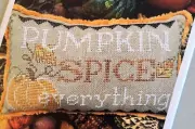 Pumpkin Spice Everything - Pumpkin and Leaves - Cross Stitch Chart