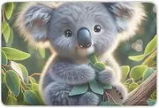 Cute Koala Green Waterproof Pad 34" x 52" Reusable Leakproof Bed Underpads Washable Pads for Beds for Incontinence Adults