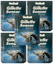 Gillette Sensor Excel Chromium Coated Razor Blade Refills - 50 Cartridges