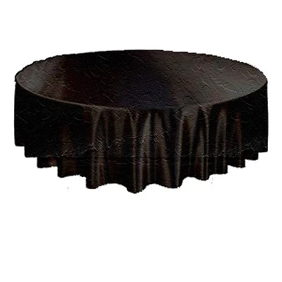BLACK-Gothic Damask Brocade ROUND TABLE CLOTH TOPPER Halloween Decoration-29inch