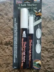 Uchida Bistro Chalk Marker Set 2/Pc-White, 3mm Fine Tip & Chisel Tip