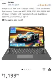 Brand New Jumper 2025 2-in-1 Laptop/Tablet 12-inch 2K Resolution
