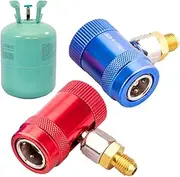 R1234yf to R134a Adapter - 2 Ball Lock Design Quick Coupler | Auto-Closing R1234yf to R134a Conversion Adapters | Connector Conversion Kit for Car Conditioner Ac Charging