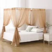 Princess Chiffon Bed Canopy, Canopy Curtains for Queen Bed Adults, 4 Post Bed...