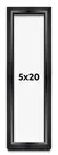 5x20 In Shadow Box Frame Black | 1.25 inches Deep Real Wood Contemporary Shadowb