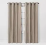 Lot 2 Panels Solid TAN Light Filtering Curtain Indoor Outdoor Threshold, 95x54