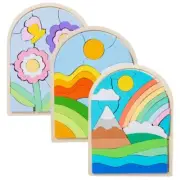 3D Puzzle Geometry Educational Toy Cartoon Color Shape Matching Board