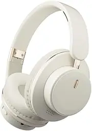 VANTREEGAO Bluetooth Over-Ear Headphones, Foldable Wireless Headphones with Hidden Mic for Cell Phone, PC, Laptop, Suitable for Music, School, Workouts, and Gaming (White)