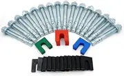 64 Pcs Car Lift Install Kit Including 16 Pcs M20 (3/4") x 5-1/2" Wedge Anchor Bolts and 48 Pcs Leveling Shims (3/64" 1/16" 1/8" 1/4" Thickness) For 2 Post 4 Post Car Lift Leveling Installation