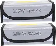 FUNNETOYU 2Pcs Fireproof Battery Storage Bag Explosion Pouch Lightweight and Portable Lithium Battery Protection Safe Design for Rechargeable Battery Charging and Storage