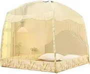 Polyester Folding Mosquito Net Tent Three Door Mosquito Nets with Bottom Large Nets Bed Curtains Cloth Bed Canopy