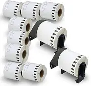 BETCKEY Compatible with Brother DK-22212 62mm x 15.2m Continuous Matte Film Labels, 10 Rolls + 2 Holder Frames for Brother QL1050 QL1060N QL500 QL550 QL560 QL570 QL600 QL700 QL710W QL720NW QL1100