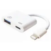 2 In 1 Usb Camera Keyboard Adapter Cable Connection For Iphone / Ipad White Cables & Adapters