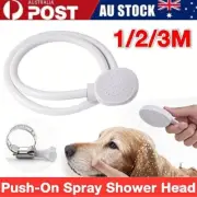 1~3m Push-On Spray Shower Head Bath Sink Tap Attachment Hose Soft Tube Pet Kids