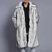 Men's Winter Coat Winter Jacket Fur Coat Daily Wear Vacation Soft Outdoor Pocket Winter Pure Color Warm Ups Comfort Lapel Black White Brown Light Grey Dark Cof