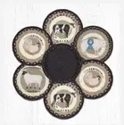 6 Braided Jute 10" Round Trivets with 1 Coordinating Basket. FARMHOUSE