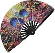 [Generic] Large Hand Fans For Dance | 13 Inch Big Popping Folding Hand Fans | Decorative Foldable Craft, Kung Fu Craft, Home Decoration For Festival Wedding