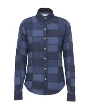 patchwork denim shirt FR38 Blue