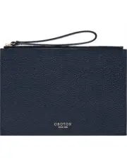 (New) Authentic Oroton Avalon Slim Wristlet Pouch in Navy Blue