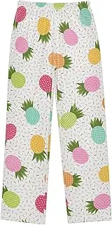 [ZZXXB] Pineapple Colorful Pattern Boys Long Pants Soft Trousers Elastic Waist Kids Lounge Bottoms with Pockets S-XL