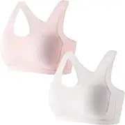 [KEOYA] Girls Padded Training Bra Packs Seamless Crop Cami Bras for Girls Teens Breathable Bra with Removable Padding