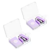 2 Pcs Mini Stapler with 800 Standard Staples, Morandi Desktop Staplers, Purple