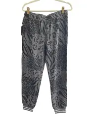 NWT PJ Salvage Medium Gray PATCHWORK ANIMAL print Pajama Lounge Jogger Pant #PQ7