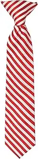 [Jacob Alexander] Boys' Candy Cane Red and White Stripe Tie - black - Boys' 11 inch Clip-On