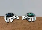 Everette & Mary Teller Navajo Sterling Silver BEAR earrings with Abalone Shell
