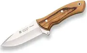 Joker Skinning Knife CO66 Venado, with Leather Sheath, Olive Wood Handle and 11 cm MOVA Blade, Fishing, Hiking, Camping and Hiking Tools.