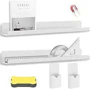 2Pcs Magnetic Book Shelf for Whiteboard Acrylic Magnetic Book Holder with Blackboard Eraser and Pen Container Magnetic Floating Book Display Shelf Magnetic Shelves for Whiteboard Classroom(A)