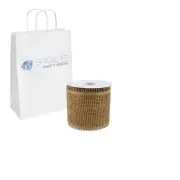 4.25"x10yd Natural Brown Burlap Mesh Ribbon Rustic Nature Inspired Party Décor