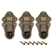 Box Latch, 95mm x 52mm Bronze Suitcase Chest Hasp Catch w Screws 3 Sets