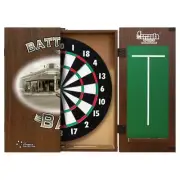 Formula Sports Dart Board Game 15 inch and Battlers Bar Cabinet Set